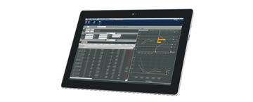 Afbeelding toont de draaiende Software SPC@Enterprise op een tablet
