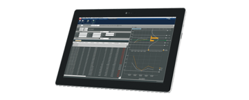 Afbeelding toont de draaiende Software SPC@Enterprise op een tablet