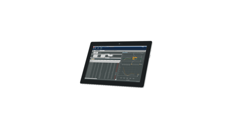 Afbeelding toont de draaiende Software SPC@Enterprise op een tablet