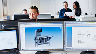 People working in an office