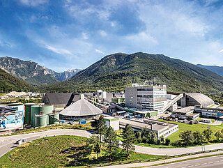 Fotografía del centro de producción de Saline Austria en Ebensee