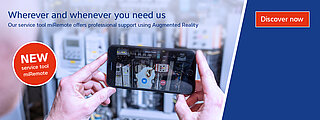 Banner advertising the service tool miRemote by Minebea Intec