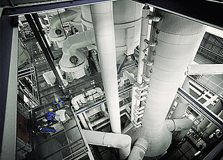 Immagine dell'interno di una sala di produzione di Saline