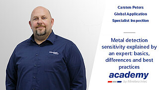Thumbnail for webinar Metal detection sensitivity explained by an expert held by Carsten Peters